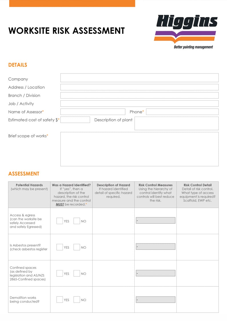 Worksite Risk Assessment